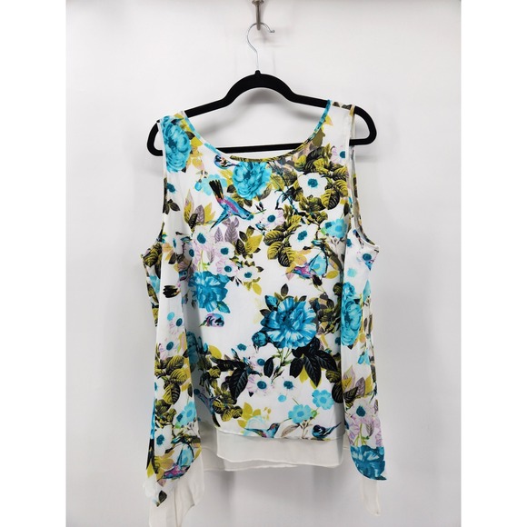 Worthington Woman 1X‎ Floral Print Sleeveless Tank Top V Neck Blouse Multicolor - Picture 2 of 6